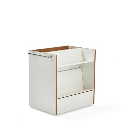 Bücherwagen STORY, doppelseitig, 876x542x800 mm, weiß