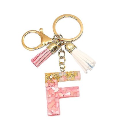Søt nøkkelring med initialer A-z bokstav glitrende glitter nøkkelring premium veskeanheng nøkkelring tilbehør