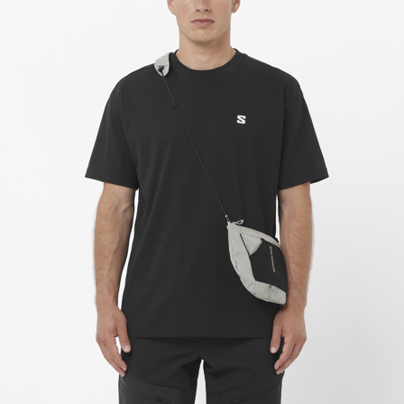 Salomon - première couche pour homme Round Logo Graphic - Deep Black - XL