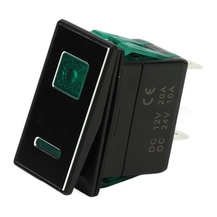 5-pins enkelpolet av/på-bryter med dobbelt lys, svart skall, 12V 24V bil motorsykkel yacht båt grønn
