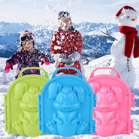 Snøballmaskinverktøysett, kaninformet snøballmaskinklemme, tykt snøballmaskinverktøy, vinter utendørs snøsandform verktøysett leker