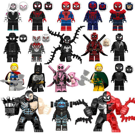 18 st Spiderman Venom Minifigur Byggklossar Actionfigurer Set
