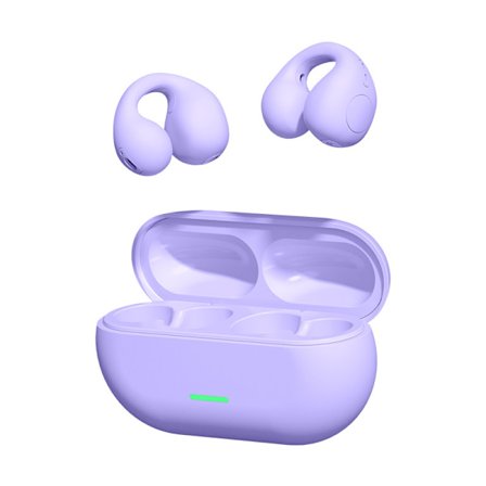 Clip-on hörlurar True Wireless Earphones Benledning Bluetooth -hörlurar Stereosamtal Sports Earbuds Lämpliga för sportarbete (lila)
