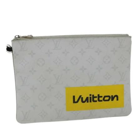 Louis Vuitton Vintage, Pre-owned Canvas clutches Grijs, Dames, Maat:ONE Size,leer