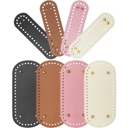 8 stk veskebunn, oval hekleveskebunn med hull PU skinn