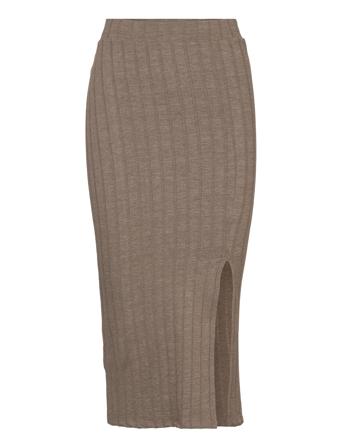Nlflunne Long Slim Skirt Dresses & Skirts Skirts Maxi Skirts Brown LMTD