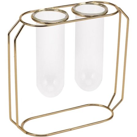 Pohjoismainen lasikulho maljakko Moderni kullattu rautakukka maljakko Muoti Kasvi maljakko Hääkoriste Koti Huone Luova Terraario (Suuri)