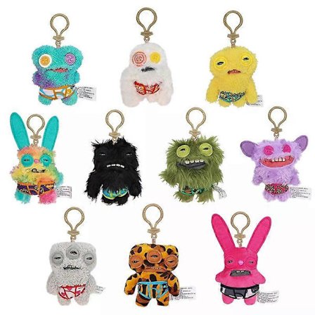 Fuggler Sjove Grimme Monster Plyslegetøj Nøglering Kawaii Fuggler Monster Kaniner Søde Udstoppede Peluche Dukker Vedhæng Gaver Børn 12CM