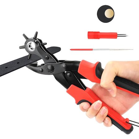 Läderhålslagstång - Precisionshålslag - Bälteshålslag - Revolverhålslag - Läderverktyg - Hållbar - För Filt, Textil, Papper - Red_yu