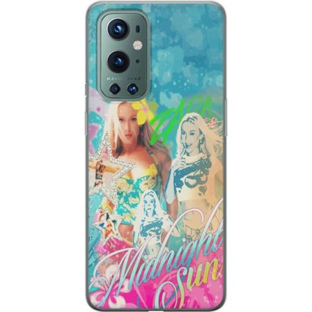 Yhteensopiva Puhelinkuori OnePlus 9 Pro Seikkailumaailma Steve, Creeper ja eläimillä värikkäässä palikkagrafiikassa