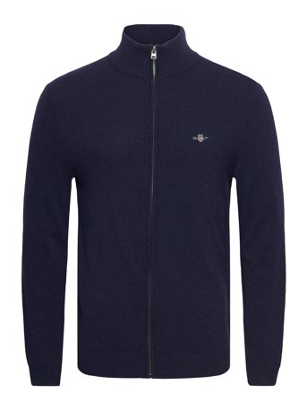 Extrafine Lambswool Zip Cardigan Navy GANT