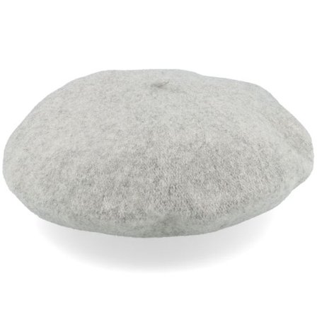 Seeberger - Grå traditionalbeanie Hatt - Boiled Wool Light Grey Beret @ Hatstore