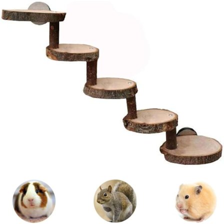 Hamster Tuggleksak Naturligt Äppelträ Bro Papegoja Fret Fyr Iller Mus Liten Djur Liten Gnagare Lek och Träning(Trä Stege)1 Styck