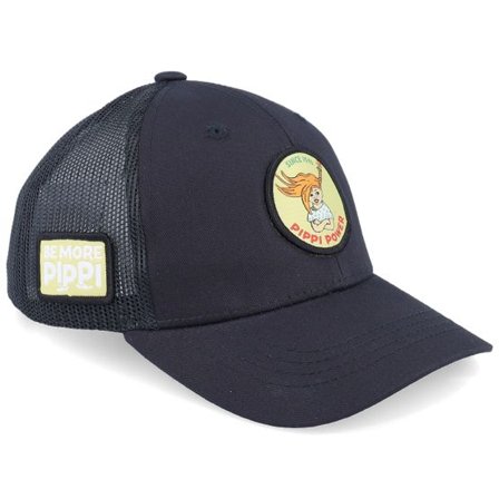 Pippi Långstrump - Svart trucker Keps - Kids Pippi Power Black Trucker @ Hatstore