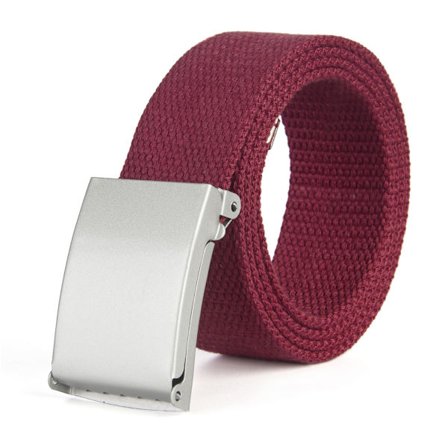 Skärp i vinröd / vin röd canvas tyg bälte unisex justerbar längd