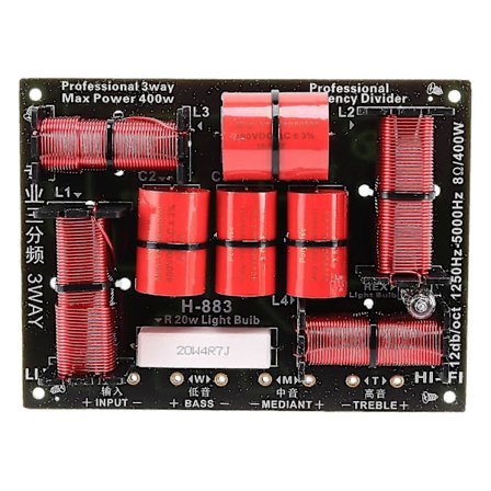 400W 3-vejs delefilter Hifi Tweeter Woofer Højttaler Delefilter 1250H/5000HZ med høj tone P