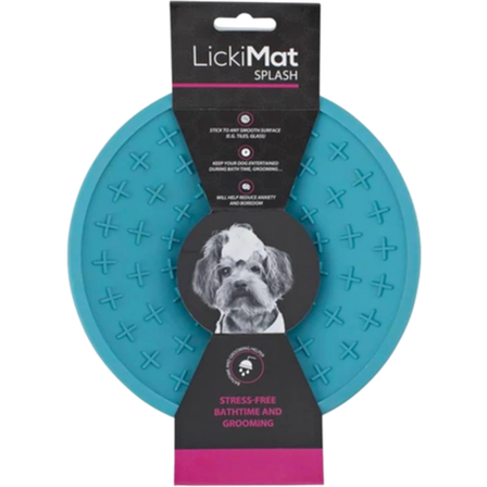 LickiMat - Splash Blue 19 x 19 x 5,5 cm (ø19 cm) - Hund - Matplass & vannautomater for hund - For glupske hunder - ZOO.no