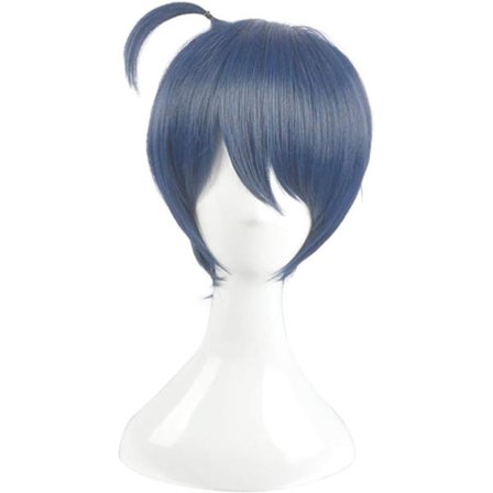 Hårförlängning Time Brother Cosplay Mörkblå korthårsperuk Europeisk och amerikansk peruk (Färg: blå)