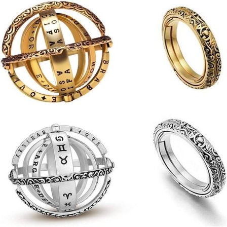 Stykker Roterende Stress Relief Legetøj (Guld & Sølv), Bøjelige Ringe, Finger Stress Relief Manu