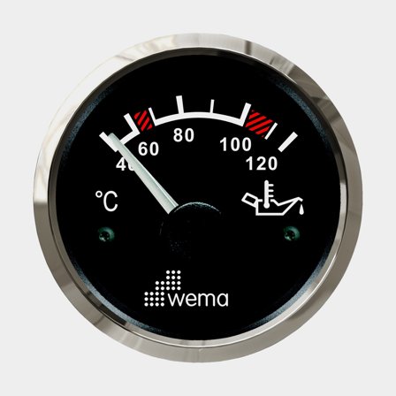 Oljetemperaturmätare svart Silverline