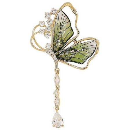 Wizard of Oz high-end smaragd brosje, gjennomskinnelig insekt dusk sommerfugl corsage, grønn