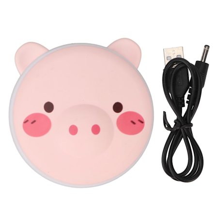 USB Handvärmare Söt Gris Förhindra Skållning Bärbar Handvärmare Power Bank med Självlysande Spegel för Resekontoret