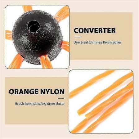 Skorstensborste för kraftfull rengöring - Flexibel industriborste för skorsten, panna, torktumlare