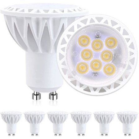 GU10 LED-pærer 2-pins spotlight 2700/4000/6000K, GU10 LED-pæreerstatning innfelt skinnebelysning, 5W, 6-pakning