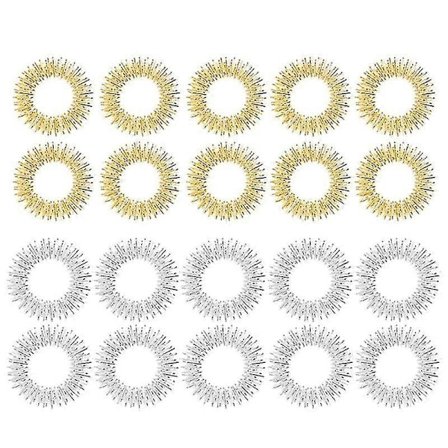 20 kpl Sensorisia sormirenkaita, Sormirengas/akupainantarengassarja Hiljainen stressinlievittäjä ja hierontalaite