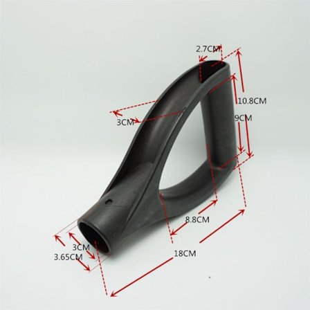 2 stk D-håndtak i plast Snøskuffel Hageverktøy Svart