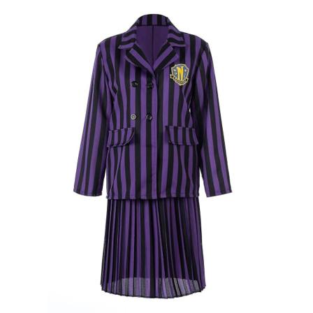 Onsdagskostyme Enid Sinclair Dress Nevermore Academy Skoleuniform Halloween Karnevalsfestkostyme for voksne Barn_o Child L