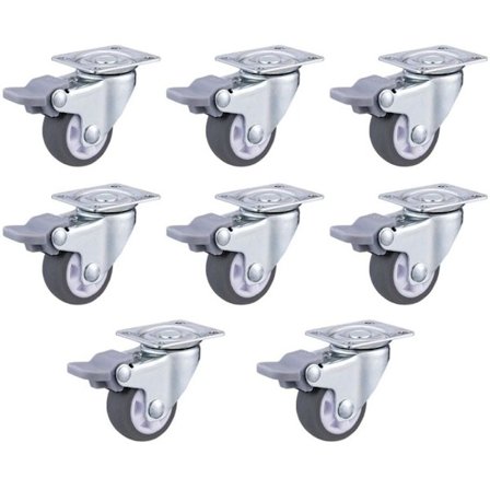 8 stk Hjul Hjul Møbel Hjul Sett Polyuretan Hjul