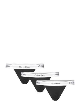 Thong 3Pk Underbukser Y-frontunderbukser Svart Calvin Klein*Betinget Tilbud