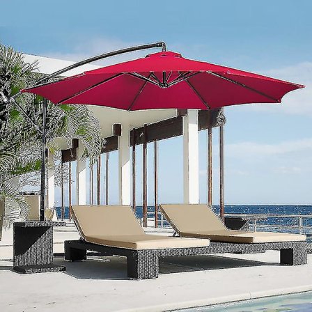 3m Rund Trädgårdsparasoll Paraply Utomhus Terrass Solskydd Tak 3m 6/8x Arm