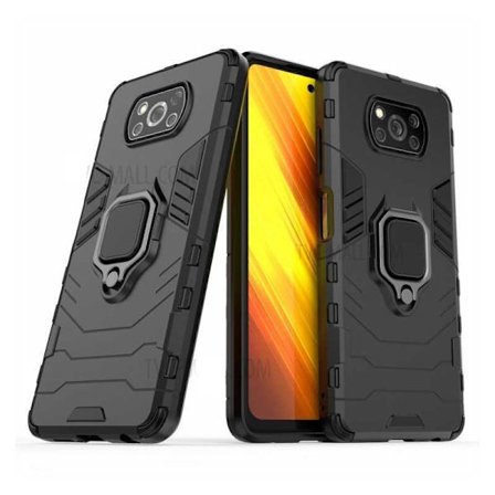 Xiaomi Poco X3 NFC iskunkestävä kansi sormustelineellä ThinArmor