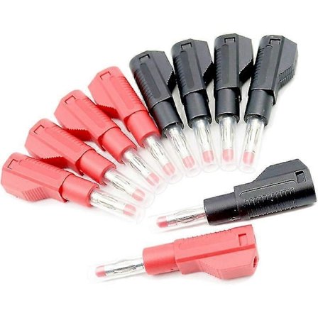 10 Set Retraktila Slidor 4mm Bananstickkontakter Stapelbara Tråd Löd Multimeter Testledningar E