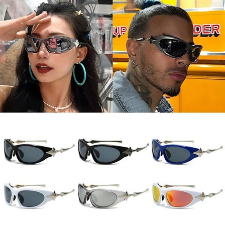 Damer Män Cyberpunk Sport Solglasögon Y2K Cat Eye Eyewear