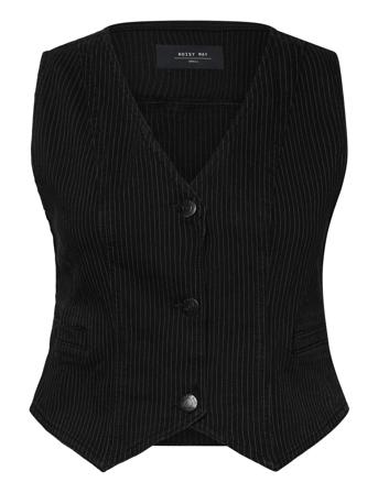Nmhera S/L Slim Pinstripe Vest Blazers Sleeveless Blazers Black NOISY MAY