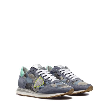 Philippe Model Trpx Camouflage Neon Blå, Dame Sneakers, Størrelse: 41 EU