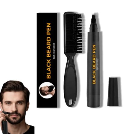 New Beard Club Män 1 Dag Temporär Skäggfärg - Svart Skägg, Mustasch och Ögonbrynsfärg för ett Tjockare, Mer Definierat Utseende, Vatten- och 