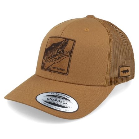Skillfish - Brun trucker Keps - Grisjävel Laser 6-panel Retro Caramel Trucker @ Hatstore