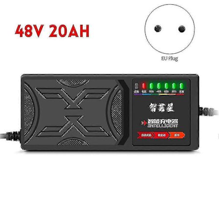 48V 20Ah Laddare för Elfordon 7 Ljusdisplay Strömdisplay Strömläckageskydd/full Pul (haoyi)-yvan