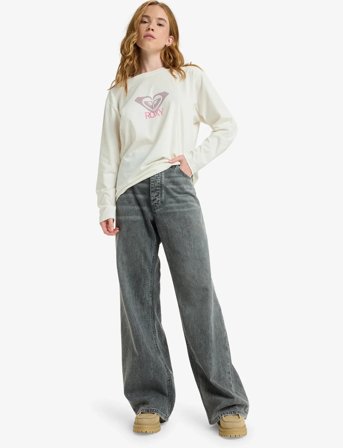 Roxy Milla Wide Leg Regular Mid Gr - Grey - 30