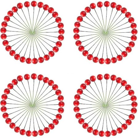 Julekrans Kunstig Kristtornbærpynt 10mm DIY Håndverk 150 Stykkerbbd