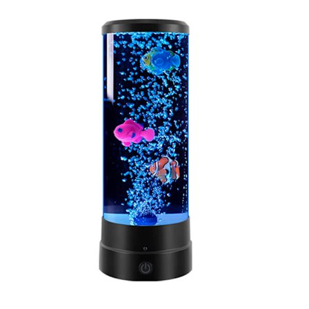 Fantasy Fish LED-fjärrstyrd lavalampa USB-ansluten - Svart