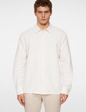 J. Lindeberg Reg Ls Crinkle Jersey Shirt - White - XL