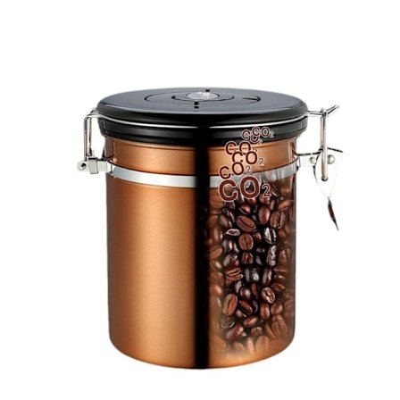 Schramm kaffedåse 1200 ml i 10 farver med doseringsske Højde: 12cm Kaffedåser Kaffedåse i rustfrit stål, farve: bronze