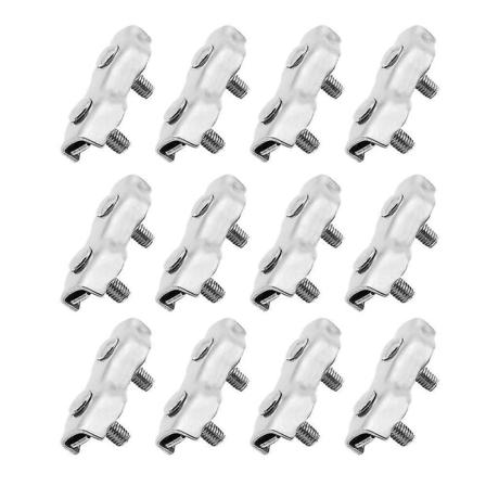 12 stk. M2 Duplex rustfrit stål klemmer rebforbindelse rustfrit stål wire reb klemme