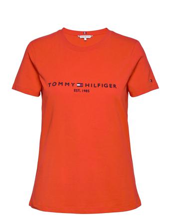 Regular Hilfiger C-Nk Tee Ss T-shirt Top Orange Tommy Hilfiger