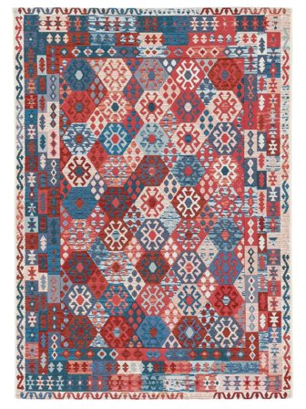 Ruva Kilim Tapis D’intérieur/Extérieur Lavable 160X230 Bleu/Rouge